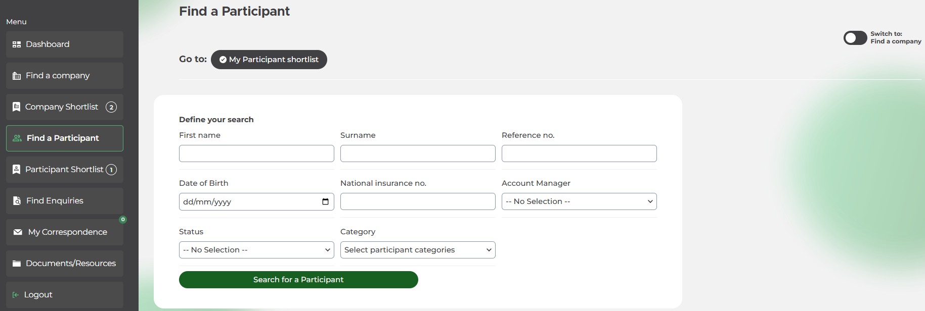 Date of Birth search facility image
